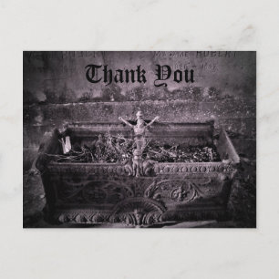 Gothic cemetery Thank You Postcard
