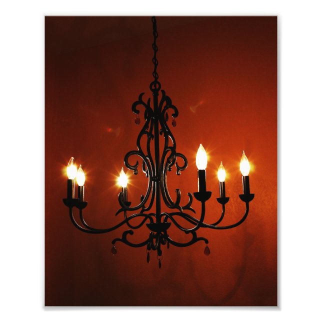 Gothic Chandelier in Red room Photo Print (Front)