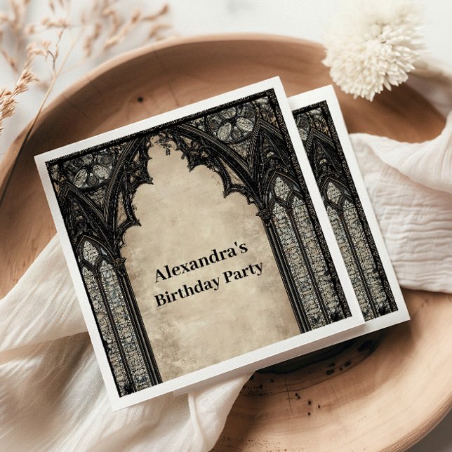 Gothic Chandelier Midnight Birthday Napkin (Creator Uploaded)