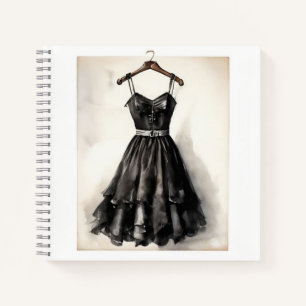 Gothic Charm: Little Black Dress (LBD) Blank Notebook