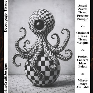 Gothic Chequerboard Octopus Oddity FX3L Tissue Paper