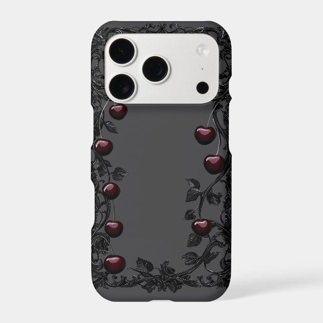 Gothic Cherry Frame iPhone Case | Dark Ornate (Back)