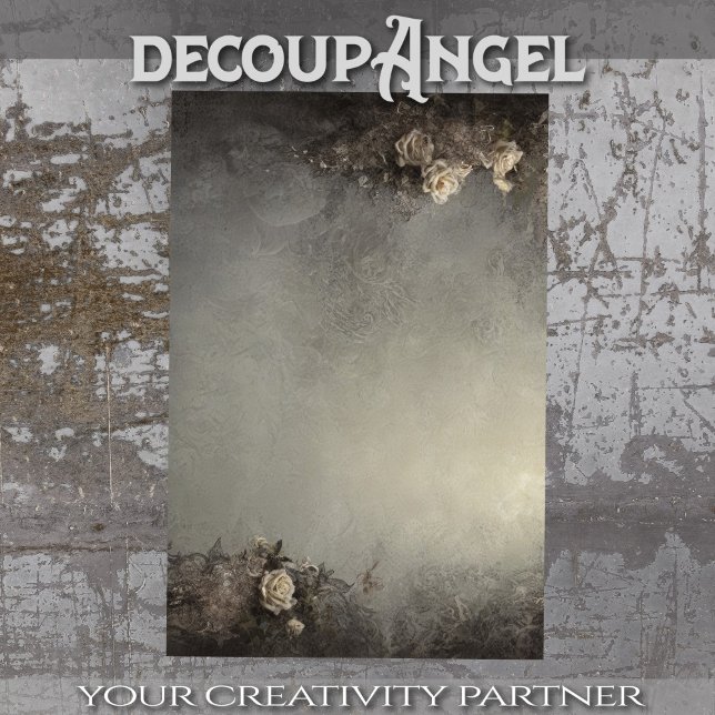 Gothic Chic Background with White Roses  Decoupage Tissue Paper (Creator Uploaded)