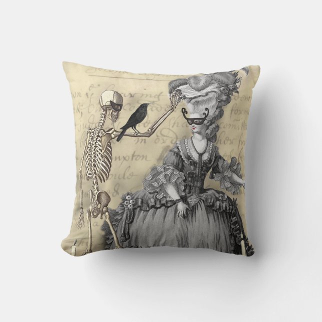 Gothic chic Masquerade Ball with candelabra Cushion (Front)