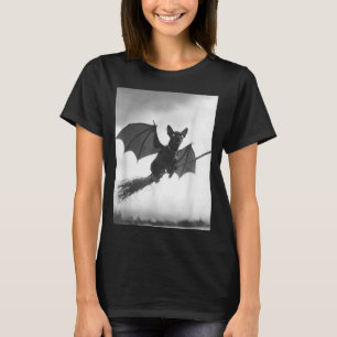 Gothic Chihuahua Witch Broom Bat Wings Spooky T-Shirt
