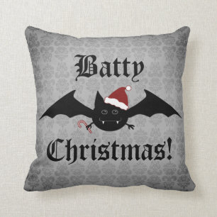 Gothic Christmas bat decorative Cushion