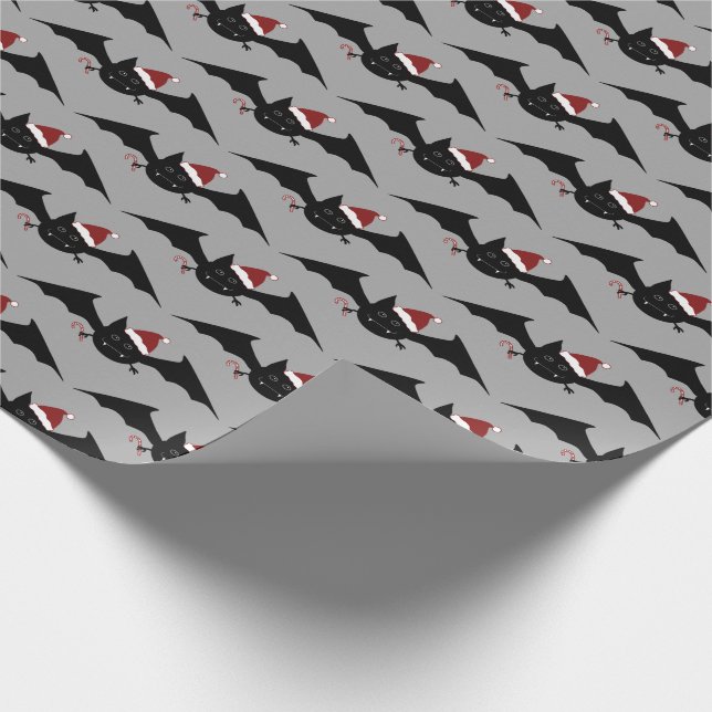 Gothic Christmas bats pattern Wrapping Paper (Corner)