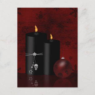 Gothic Christmas Candles Ornament Holiday Postcard