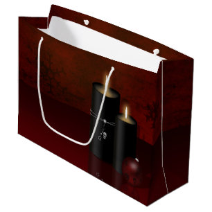Gothic Christmas Candles Ornament Large Gift Bag