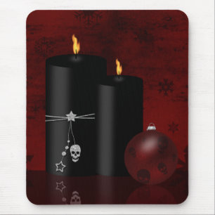 Gothic Christmas Candles Ornament Mouse Pad