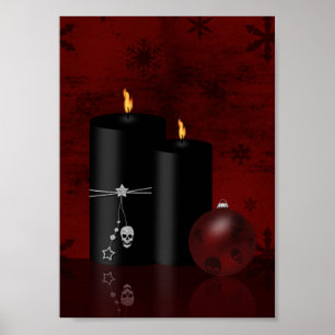 Gothic Christmas Candles Ornament Poster
