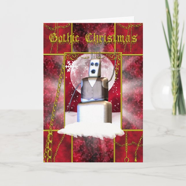 Gothic Christmas card with gothic snoman (Front)