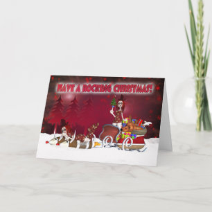 Gothic Christmas Card With Rag Dolls On Rocket Sle