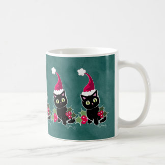 Gothic Christmas Cat Green Coffee Mug