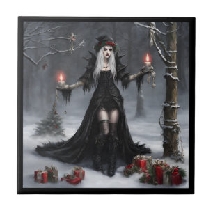 Gothic Christmas Ceramic Tile