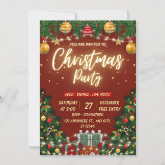 Gothic Christmas Party Invitation Printable