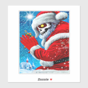 Gothic Christmas Santa Claus Skeleton Monster Art 