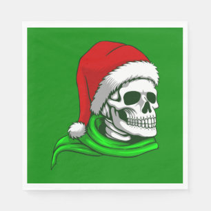 gothic christmas santa skull skeleton napkin