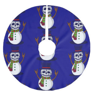 gothic christmas skeleton snowman gothmas spookmas brushed polyester tree skirt