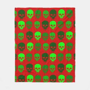 gothic christmas skull skeleton fleece blanket