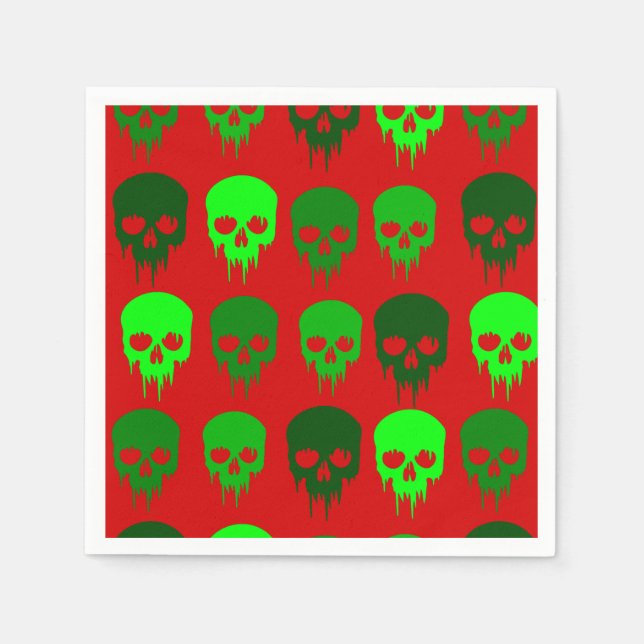 gothic christmas skull skeleton napkin (Front)