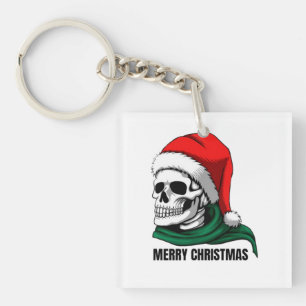 Gothic Christmas Skull with Santa Hat – Alternativ Key Ring