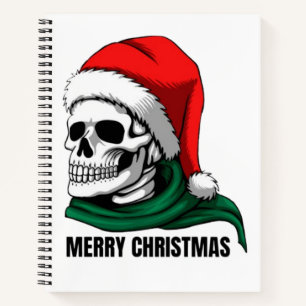 Gothic Christmas Skull with Santa Hat – Alternativ Notebook