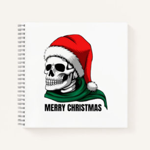 Gothic Christmas Skull with Santa Hat – Alternativ Notebook