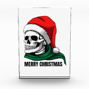 Gothic Christmas Skull with Santa Hat – Alternativ Photo Block