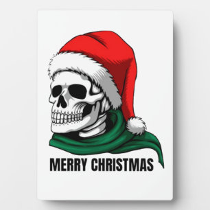 Gothic Christmas Skull with Santa Hat – Alternativ Plaque
