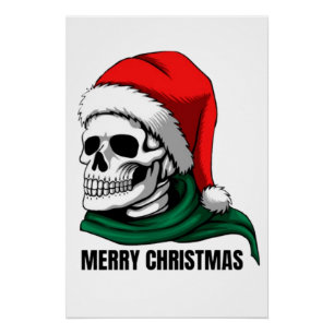 Gothic Christmas Skull with Santa Hat – Alternativ Poster