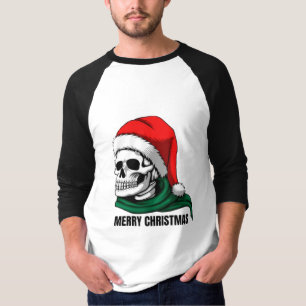 Gothic Christmas Skull with Santa Hat – Alternativ T-Shirt