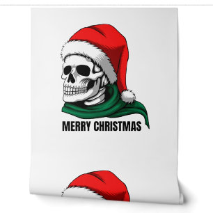 Gothic Christmas Skull with Santa Hat – Alternativ Wallpaper