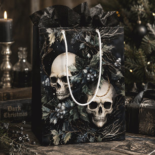 Gothic Christmas Skulls Creepmas Medium Gift Bag