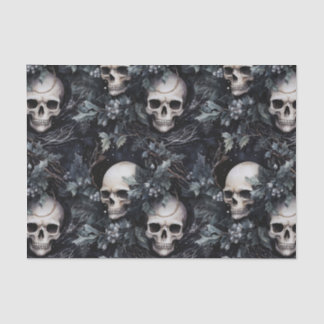 Gothic Christmas Skulls Dark Holiday Tissue Paper