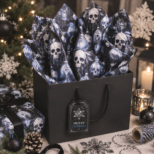 Gothic Christmas Skulls Spooky Creepmas Tissue Paper