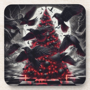 Gothic Christmas Tree   Dark Holiday Decor  Coaster