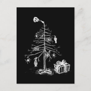 Gothic Christmas Tree Holiday Postcard