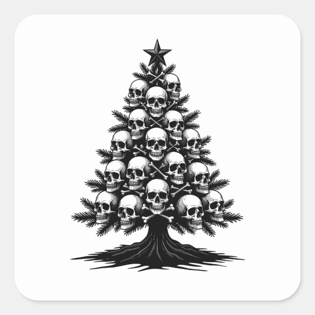 Gothic Christmas Tree II Square Sticker (Front)