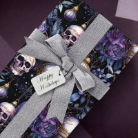Gothic Christmas Tree Skulls Black & Purple
