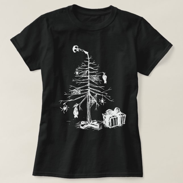 Gothic Christmas Tree T-Shirt (Design Front)