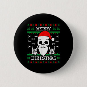 Gothic Christmas Ugly Skull Rock Christmas Gift 6 Cm Round Badge