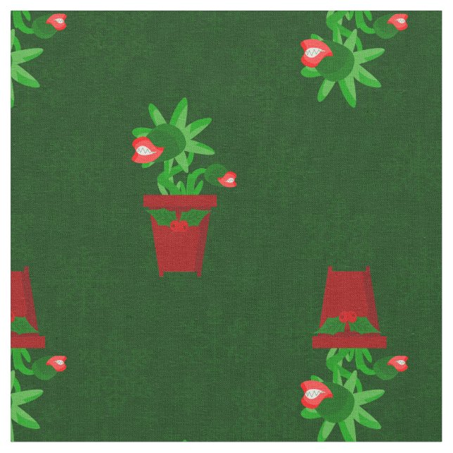 gothic christmas venus flytrap spookmas fabric (Close Up)
