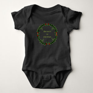 Gothic Christmas Wreath Custom Baby Bodysuit