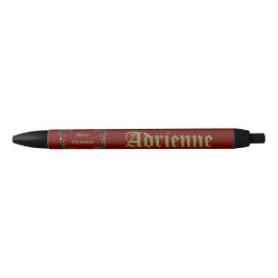 Gothic Christmas Wreath Custom Black Ink Pen