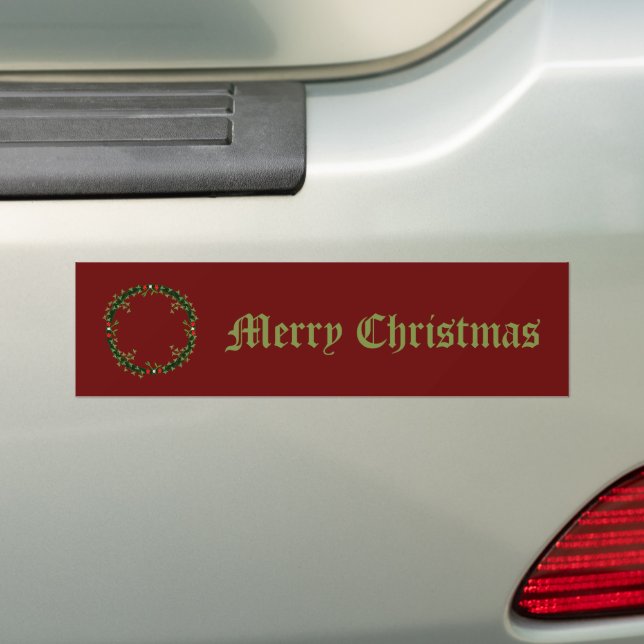Gothic Christmas Wreath Custom Bumper Sticker (On Car)
