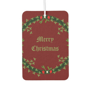 Gothic Christmas Wreath Custom Car Air Freshener