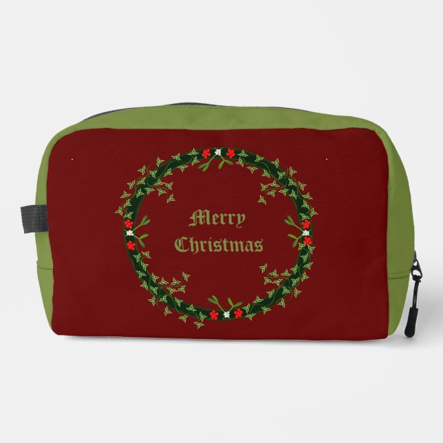 Gothic Christmas Wreath Custom Dopp Kit (Front)