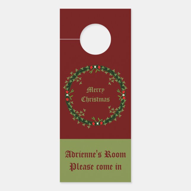 Gothic Christmas Wreath Custom Double Sided Door Hanger (Front)