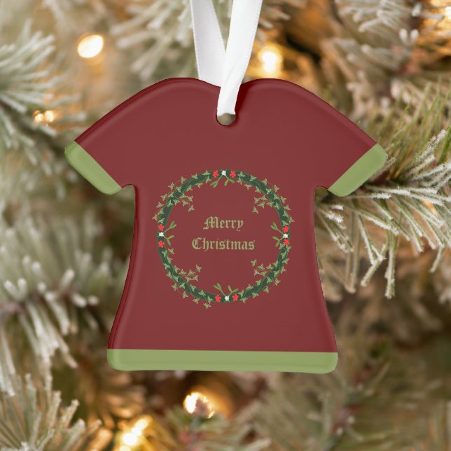 Gothic Christmas Wreath Custom Double Sided Ornament (Tree)